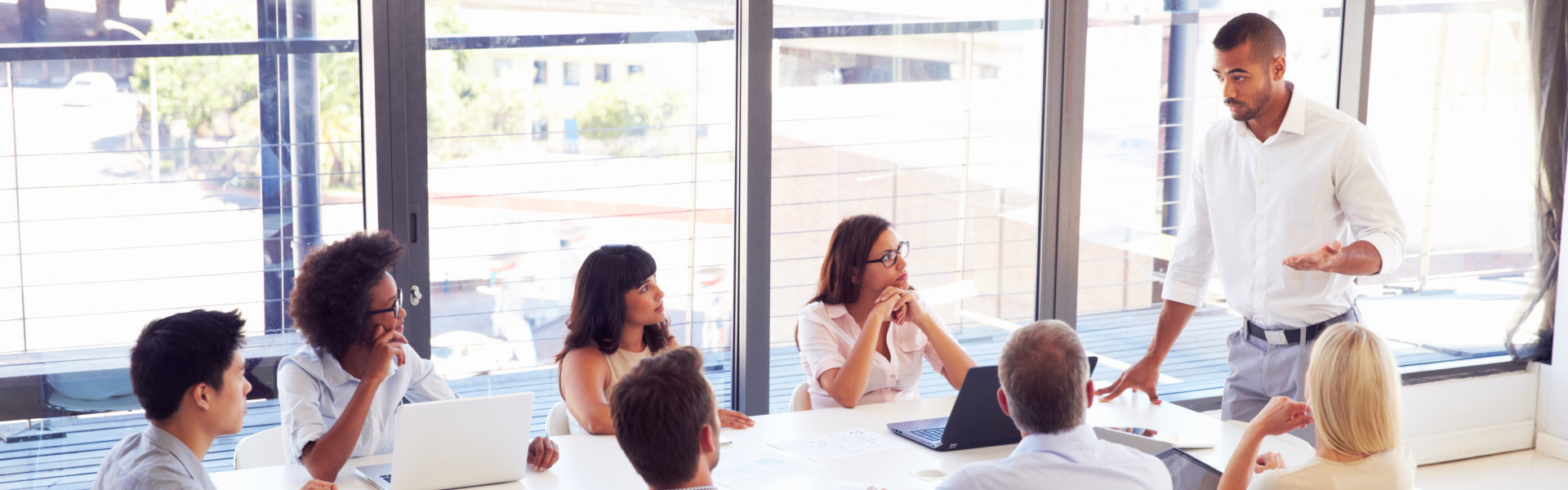 group of people having a meeting