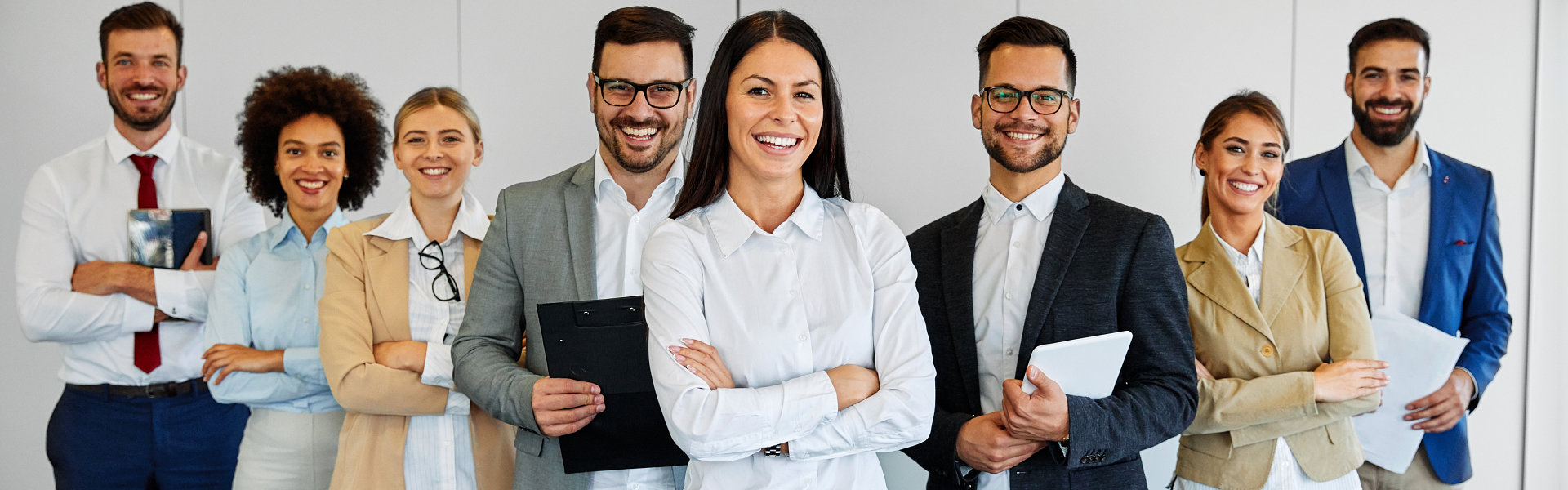 group of people smiling together